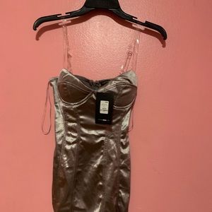 Fashion nova Silver spaghetti strap dress